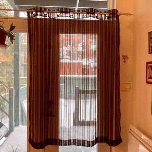 Chocolate Brown Sheer Striped Curtains (2)